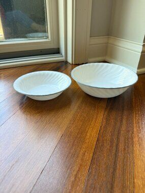 Two Corelle English Meadow Swirl Bowls - Serving and Cereal